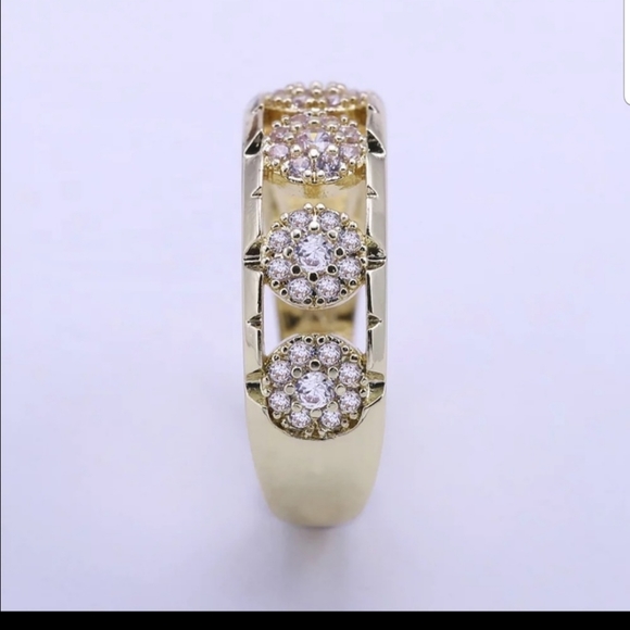 *NEW* 14k gold over Sterling silver 925 Yellow Gold Round Cut Diamond Ring - Picture 3 of 6